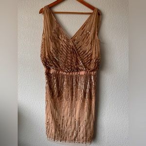 ✨ Adrianna Papell Beaded Cocktail Dress | Size 14W ✨